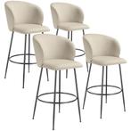 Barkruk Luana, met rugleuning, fluweellook - crème/zwart, Se, Huis en Inrichting, Barkrukken, Verzenden, Nieuw