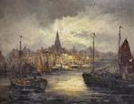 Peter Brouwer (1935) - Hafenansicht Amsterdam, Antiek en Kunst