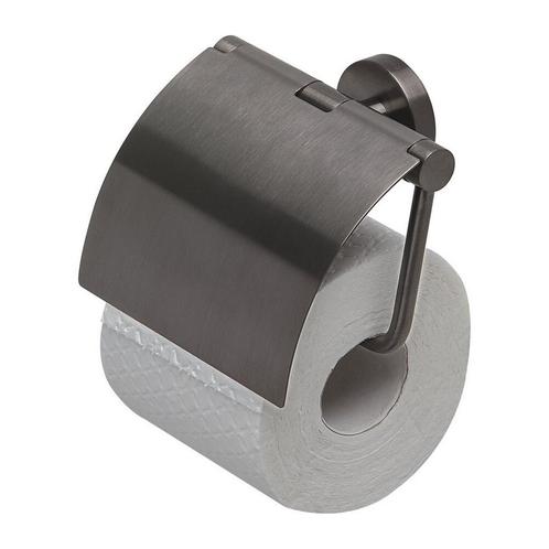 Toiletrolhouder Geesa Nemox met Klep Geborsteld Zwart, Doe-het-zelf en Verbouw, Sanitair, Bad, Nieuw, Ophalen of Verzenden