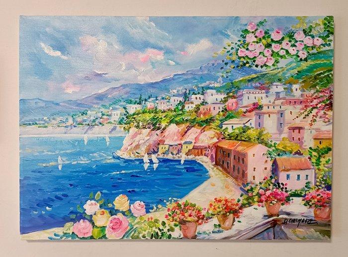 Alfredo Grimaldi (1950) - Terrazza sul Mediterraneo, Antiek en Kunst, Kunst | Schilderijen | Klassiek