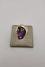 Ring - 18 karaat Geel goud Amethist - Diamant, Sieraden, Tassen en Uiterlijk, Ringen, Nieuw