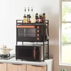 Magnetron rek Sorsele keukenrek 79x40-63x32 cm zwart [en.cas, Verzenden, Nieuw