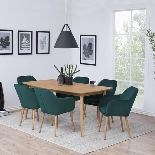25% korting | Eetkamerstoel turquoise | velvet | houten, Huis en Inrichting, Stoelen, Eén, Blauw, Nieuw, Stof, Verzenden