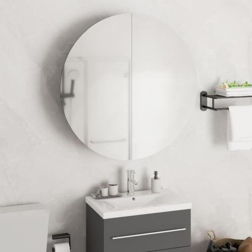 vidaXL Badkamerkast met ronde spiegel en LED 54 x 54 x 17,5, Huis en Inrichting, Tafels | Kaptafels, Nieuw, Verzenden