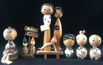 Set van 6 / Japanse vintage houten Kokeshi poppen (hoogte:, Antiek en Kunst, Antiek | Speelgoed