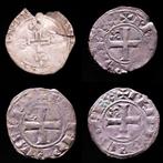 Frankrijk. Lot of 4 medieval French silver coins, consisting