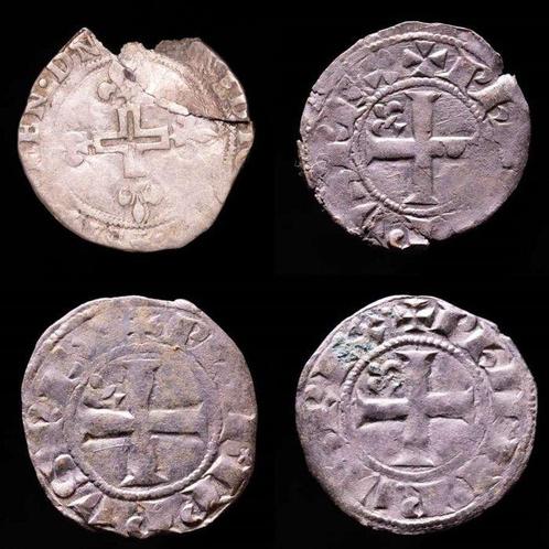 Frankrijk. Lot of 4 medieval French silver coins, consisting, Postzegels en Munten, Munten | Europa | Euromunten