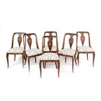 Stoel (6) - Verguld messing - Elegante set van zes stoelen., Antiek en Kunst