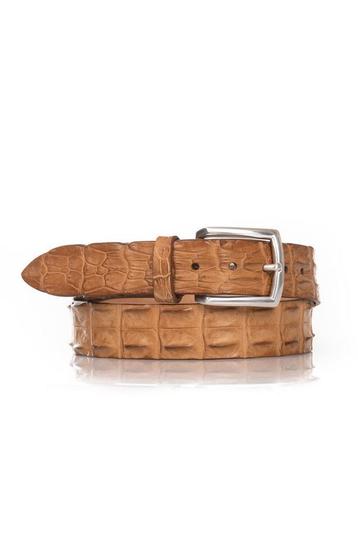 Croco leren riem cognac bruin Aanbieding beschikbaar voor biedingen