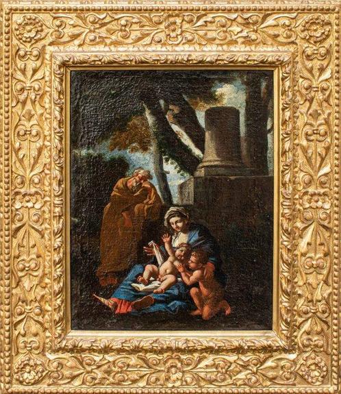 Scuola emiliana (XVII) - Riposo dalla fuga in Egitto, Antiek en Kunst, Kunst | Schilderijen | Klassiek