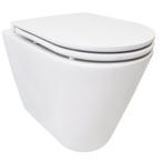 Rimless Wandcloset BSW Astev Wit Met Flatline Toiletzitting, Doe-het-zelf en Verbouw, Ophalen of Verzenden, Nieuw, Overige typen