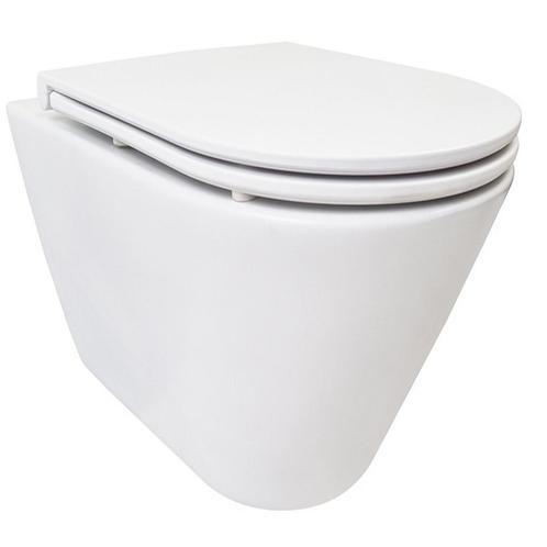 Rimless Wandcloset BSW Astev Wit Met Flatline Toiletzitting, Doe-het-zelf en Verbouw, Sanitair, Overige typen, Nieuw, Ophalen of Verzenden