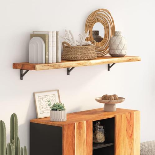 vidaXL Wandschap rechthoekig natuurlijke rand 110x20x3,8 cm, Huis en Inrichting, Tafels | Eettafels, Nieuw, Verzenden