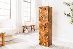 Massieve zuil TRIBAL 110cm bruin naturel teakhout, Huis en Inrichting, Ophalen of Verzenden, Nieuw