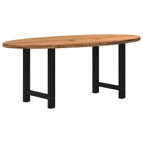 vidaXL Eettafel 200x100x74 cm ovaal massief eikenhout, Huis en Inrichting, Tafels | Eettafels, Nieuw, Verzenden