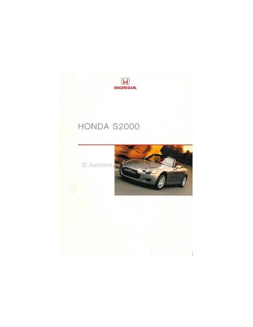 2000 HONDA S2000 BROCHURE NEDERLANDS, Boeken, Auto's | Folders en Tijdschriften, Honda