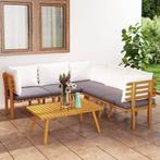 vidaXL 6-delige Loungeset met kussens massief acaciahout, Verzenden, Nieuw, Hardhout, Loungeset