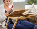 Laptoptafel Bamboe 55x28x35cm met ventilatiegaten en lade, Verzenden, Nieuw