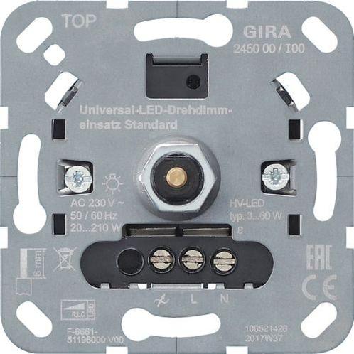 GIRA S3000 druk/draai Led Dimmer standaard 245000, Doe-het-zelf en Verbouw, Elektra en Kabels, Nieuw, Ophalen of Verzenden