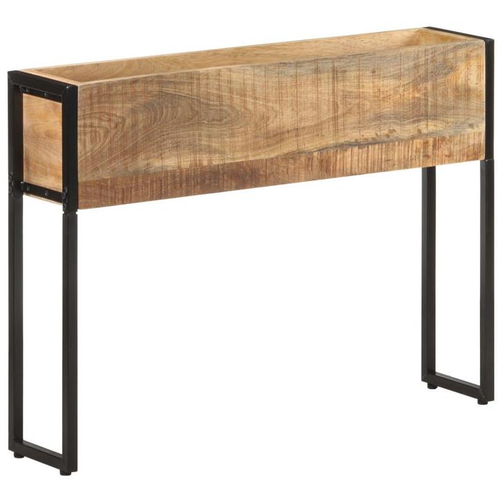 vidaXL Plantenbak 90x20x68 cm ruw mangohout, Tuin en Terras, Bloembakken en Plantenbakken, 60 tot 100 cm, Nieuw, Hout, 60 cm of meer