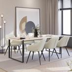 Eetkamerstoel Marilyn, koordlook, gestoffeerd - crème/zwart,, Huis en Inrichting, Stoelen, Verzenden, Nieuw