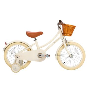 Kinderfiets 16 inch crème met mand, zijwieltjes en verste.. beschikbaar voor biedingen