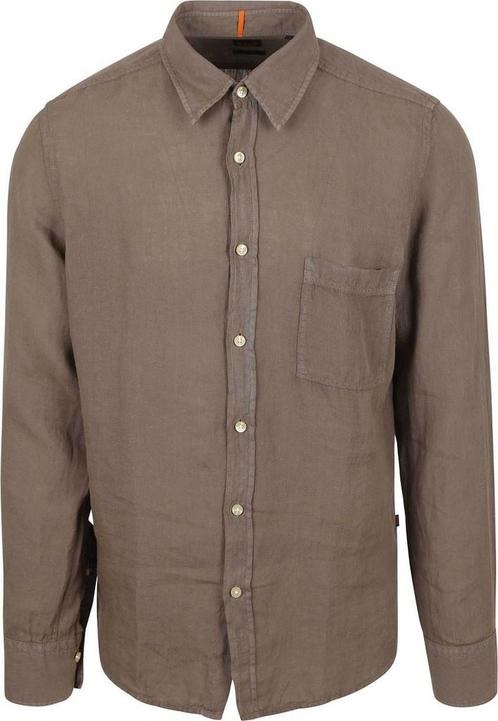BOSS Relegant Overhemd Linnen Taupe maat 3XL Heren, Kleding | Heren, Overhemden, Overige kleuren, Nieuw, Verzenden