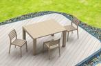 Tuintafel - Vegas - Wit - Uitschuifbaar 100/140 cm, Verzenden, Nieuw