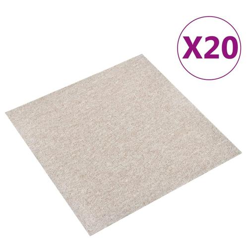 vidaXL Tapijttegels 20 st 5 m² 50x50 cm lichtbeige, Doe-het-zelf en Verbouw, Vloerdelen en Plavuizen, Nieuw, Verzenden