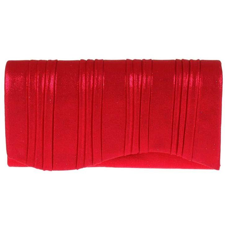 Avondtasje/Gala - Glimmend Warm Helder Rood Plisse - Envelop, Sieraden, Tassen en Uiterlijk, Tassen | Damestassen, Rood, Nieuw
