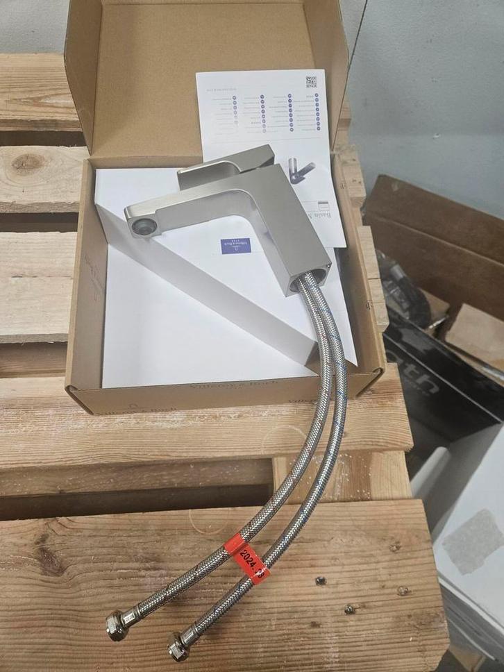 Architectura Square Eengreeps wastafelkraan zonder Push-Open, Doe-het-zelf en Verbouw, Sanitair, Bad, Nieuw, Rvs, Ophalen of Verzenden