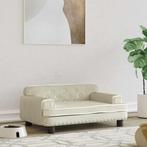 vidaXL Hondenmand 70x45x30 cm fluweel crèmekleurig, Verzenden, Nieuw