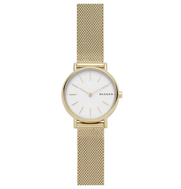 Skagen Signatur SKW2693 Dameshorloge 30 mm - Goudkleurig, Sieraden, Tassen en Uiterlijk, Horloges | Dames, Verzenden