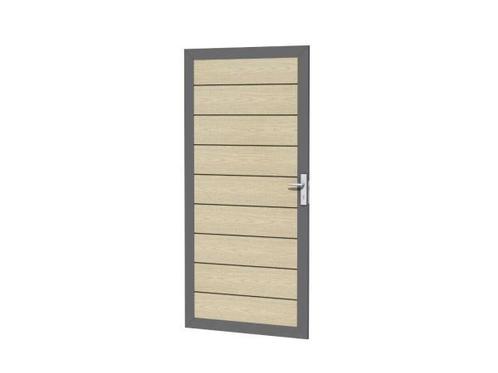 Veiling - Aluminium tuindeur - houtlook eik - 183x93 cm, Tuin en Terras, Schuttingen