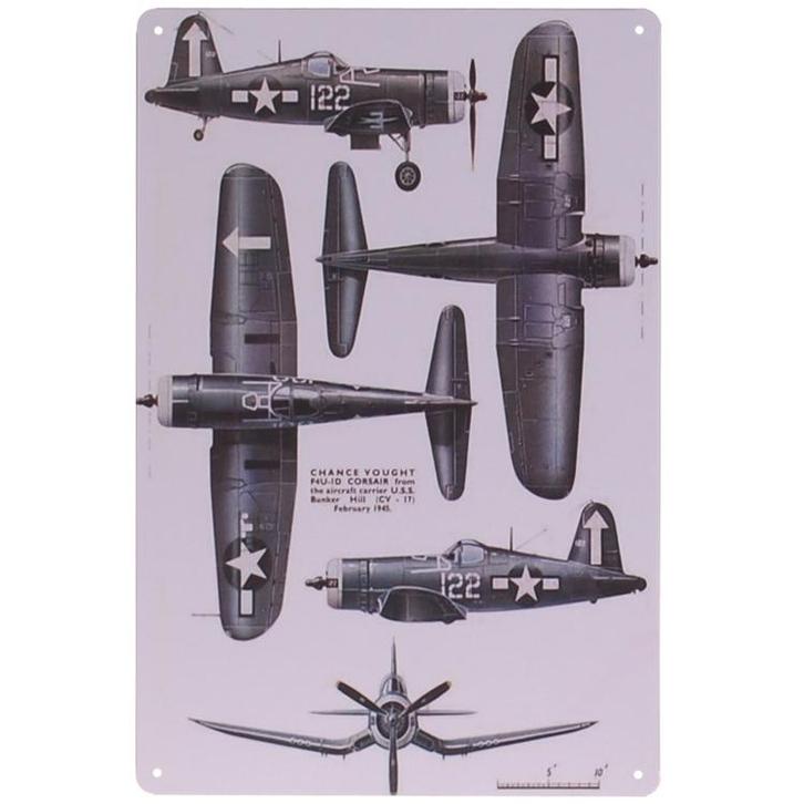 Metalen plaatje - Corsair F4U NIEUW, Huis en Inrichting, Woonaccessoires | Tekstborden en Spreuken, Nieuw, Ophalen of Verzenden