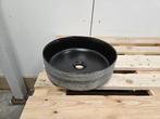 Ronde waskom 36 x 13 cm Grijs reliëf - Zwart, Doe-het-zelf en Verbouw, Sanitair, Ophalen of Verzenden, Nieuw, Bad