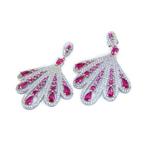Zonder Minimumprijs - Elegant Ruby Silver Earrings -