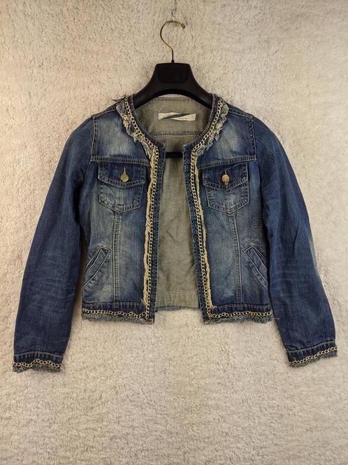 Denim jacket with chain detailing, Kleding | Dames, Jassen | Winter, Nieuw, Verzenden