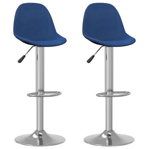 vidaXL Barkrukken 2 st stof blauw, Huis en Inrichting, Barkrukken, Nieuw, Verzenden