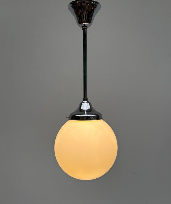 Plafondlamp - Glas, Verchroomd - Hanglamp van verchroomd, Antiek en Kunst, Kunst | Designobjecten