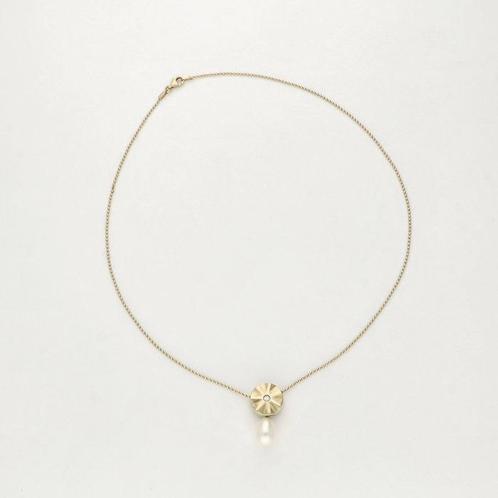 Ketting met hanger - 14 karaat Geel goud Diamant, Sieraden, Tassen en Uiterlijk, Antieke sieraden