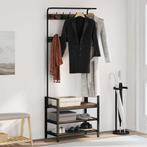 vidaXL Kapstok met plank Gerookt eiken 75 x 34 x 184 cm, Huis en Inrichting, Woonaccessoires | Kapstokken, Verzenden, Nieuw