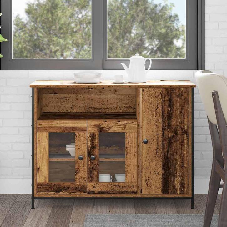 vidaXL Dressoir Oud hout 100 x 35 x 75 cm Bewerkt hout, Huis en Inrichting, Kasten | Dressoirs, Nieuw, 100 tot 150 cm, Overige houtsoorten
