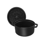 Staub Ronde Stoofpan 26 cm Zwart – 5,2L Gietijzeren Cocotte, Ophalen of Verzenden, Nieuw
