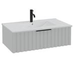 Badkamermeubel Set Fraser 80cm - Hoogglans wit - 1 lade, Verzenden, Nieuw, Wastafelkast