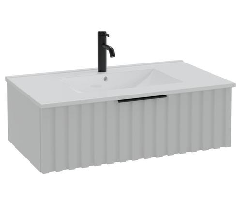 Badkamermeubel Set Fraser 80cm - Hoogglans wit - 1 lade, Huis en Inrichting, Badkamer | Badkamermeubels, Nieuw, Wastafelkast, Verzenden