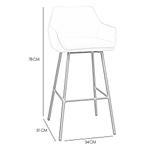 Scandinavisch barkruk Andor stof beige 65-78 cm