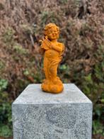 Roestig Gietijzeren Engel met een harp huis en Tuindecoratie, Tuin en Terras, Tuinbeelden, Verzenden, Nieuw, Metaal, Engelenbeeld