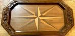 Zeer groot dienblad in inlegwerk van kostbaar hout en