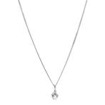 Witgouden collier met diamant hanger 14 karaat, Met hanger, Verzenden, Wit, Zo goed als nieuw